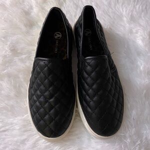 Black Quilted Slip-On Sneakers